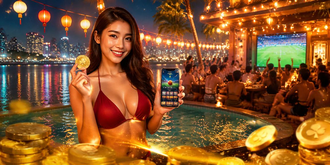 Người dùng Nha Trang xem kèo thể thao trên app tại chợ đêm ven biển